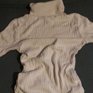 Cream Ribbed Cardigan Sweater